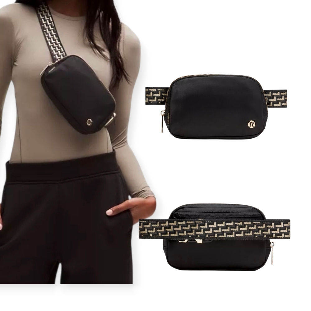 New Lululemon Black Metallic Belt Bag 1L